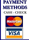 cash, check, visa, mastercard